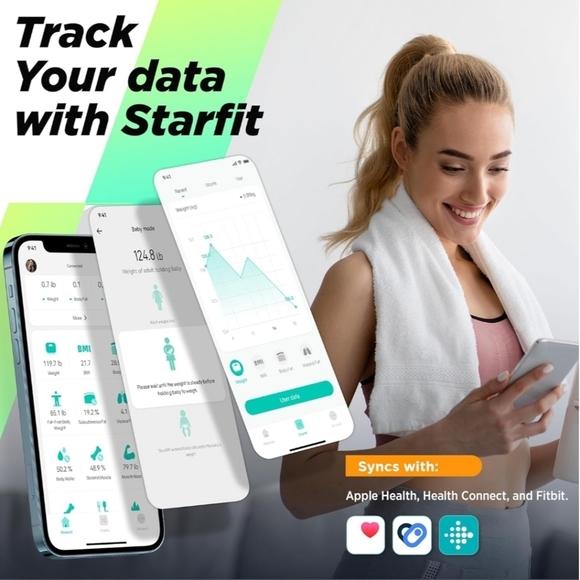 3/$30🏷 NWT RunStar Smart Body Fat Scale Bluetooth App 13 Metrics - Picture 4 of 12